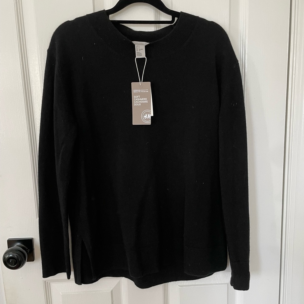 NWT H&M Cashmere Crewneck Sweater Black